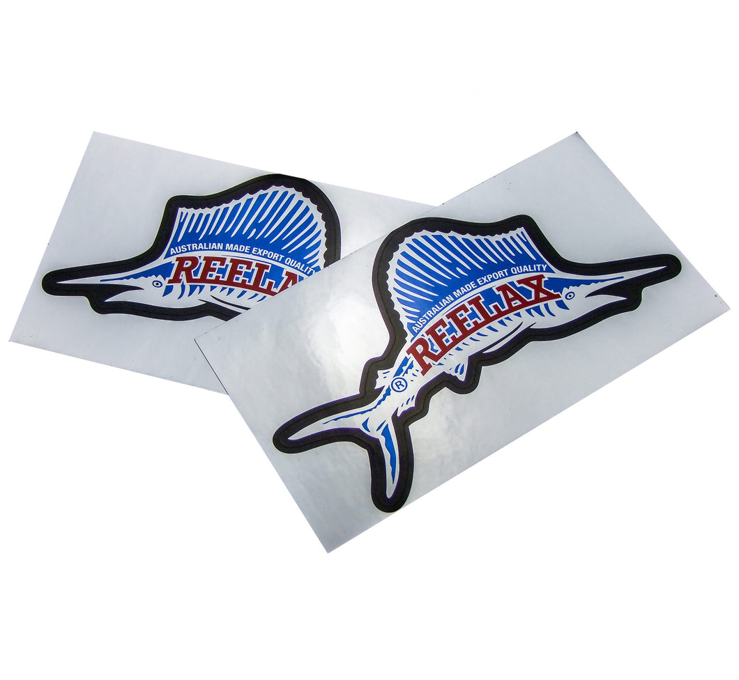 Reelax Fish Stickers for Outriggers, Slimy Tubes, Rod Holders, General Use 155 x 88mm (Pair)